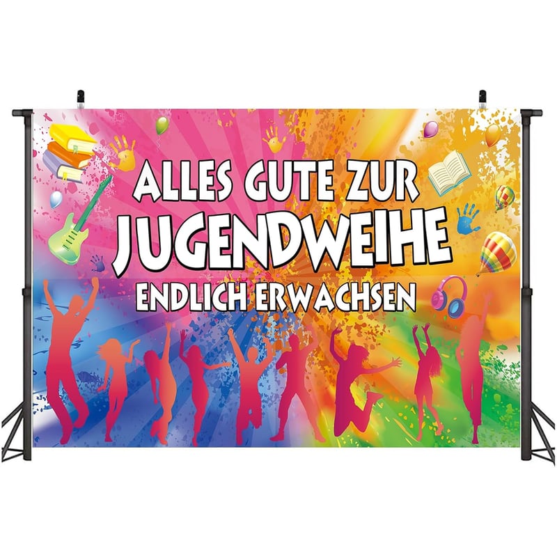 Sgehenr Ifjúsági Avatási Dekorációs Molinó 180x110 cm - "Végre Felnőtt" Háttér Banner Fiúknak és Lányoknak, Függő Dekoráció Ünnepségre
