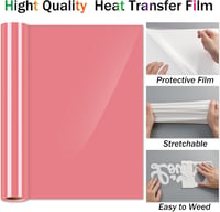 Sgooyir Korall Hőtranszfer Vinyl Fólia 30,5 x 183 cm - Vasalható Textilmatrica Pólókra, Táskákra, Sapkákra - Kreatív Hobby Dekorációs Alapan 2