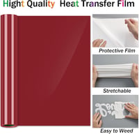 Sgooyir Piros Vasalható Vinyl Plotter Fólia Pólókhoz - Textil Hőtranszfer Fólia Ruhadekoráláshoz 30,5 x 183 cm 2