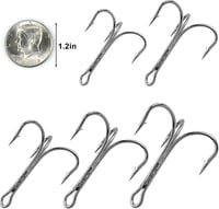 SHADDOCK Erős Hármas Horog Szett - 10db Rozsdamentes Acél Horgászkampó Tengeri és Édesvízi Horgászathoz, 4/0-as Méret 5