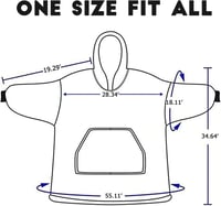 SHAINE Oversized Sherpa Kapucnis Takaró Pulóver - Extra Puha Melegítő Felsőrész Táskával, Unisex Viselet Felnőtteknek, Tengerészkék 6