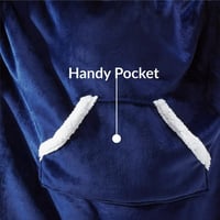 SHAINE Oversized Sherpa Kapucnis Takaró Pulóver - Extra Puha Melegítő Felsőrész Táskával, Unisex Viselet Felnőtteknek, Tengerészkék 4