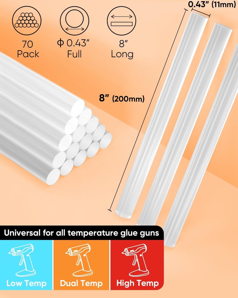 Shall 11x200mm Ragasztópisztoly Betét 70db Átlátszó Univerzális Ragasztó Stick