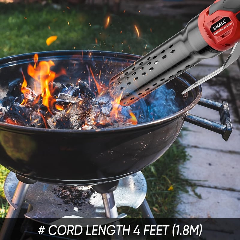 Shall 2000W elektromos széngyújtó, hőlégfúvó, 1100°F, BBQ és grillhez