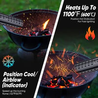 Shall 2000W elektromos széngyújtó, hőlégfúvó, 1100°F, BBQ és grillhez 3