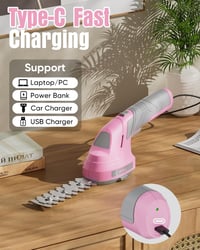 SHALL Akkumulátoros Fűnyíró és Sövényvágó, 7.2V Elektromos Kerti Olló, 2in1 4