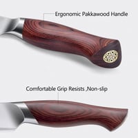 SHAN ZU Japonský lúpací nôž 10 cm, čepeľ z ocele 10Cr15MoV, ergonomická rukoväť z pakkawood, malý nôž na ovocie a zeleninu do kuchyne 4