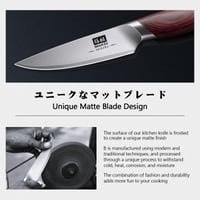 SHAN ZU Japonský lúpací nôž 10 cm, čepeľ z ocele 10Cr15MoV, ergonomická rukoväť z pakkawood, malý nôž na ovocie a zeleninu do kuchyne 5