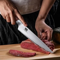 SHAN ZU OKINAWA 20cm Profi Séf Kés Japán Konyhai Kés Ergonomikus Pakka Fa Nyél 7