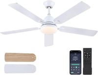 Shanggu 52" Mennyezeti Ventilátor Lámpával, Flush Mount, APP Távirányítóval 1