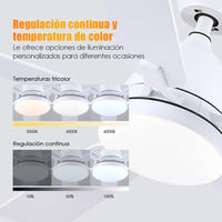 Shanggu 52" Mennyezeti Ventilátor Lámpával, Flush Mount, APP Távirányítóval 2