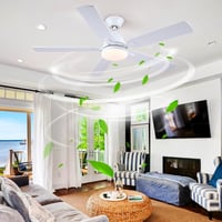 Shanggu 52" Mennyezeti Ventilátor Lámpával, Flush Mount, APP Távirányítóval 6