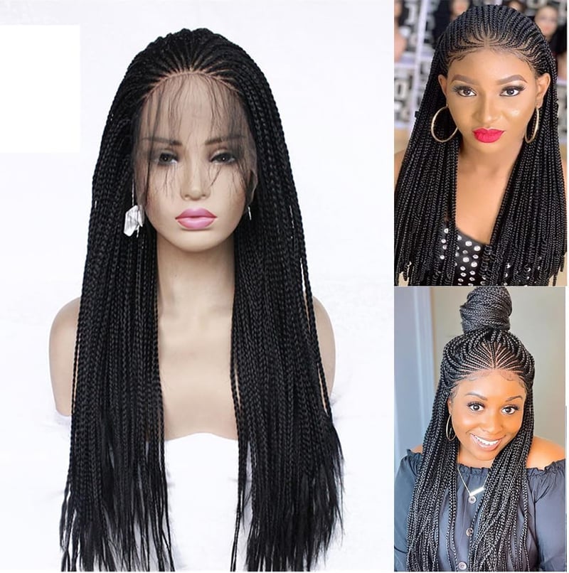 Shangxiu Box Braid Lace Paróka Női Szintetikus Fonott Haj Baby Hair