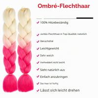 Shangxiu Kanekalon Jumbo pletené predlžovanie vlasov, syntetické ombre háčkované vrkoče, 3 ks, blond-ružová, 60 cm (24 palcov), 100 g/ks 2