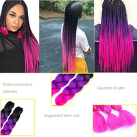 Shangxiu Ružové syntetické vlasy na zapletanie – Vlasové príčesky na vrkoče, Braiding Hair 4