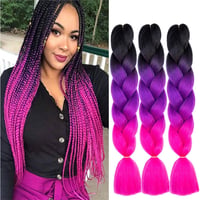 Shangxiu Ružové syntetické vlasy na zapletanie – Vlasové príčesky na vrkoče, Braiding Hair 1