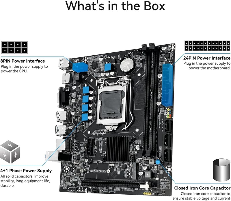 SHANGZHAOYUAN H110 Gaming Alaplap LGA 1151 Foglalattal Intel 6-9. Generációs i3/i5 Processzorhoz DDR4 32GB HDMI M.2 SATA PCIe