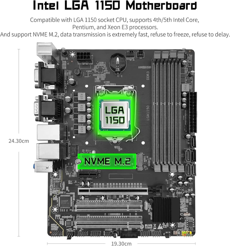 SHANGZHAOYUAN H97M PRO Alaplap LGA 1150 Intel 4./5. Gen Core i3/i5/i7 Micro ATX DDR3 USB3.0 SATA3.0 M.2 NVME PCIe 3.0