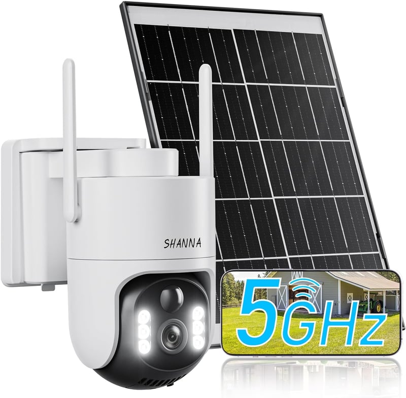 SHANNA 2K PTZ napelemes kültéri kamera, 8000 mAh, 5GHz/2.4GHz, IP66, 20 m éjszakai látás