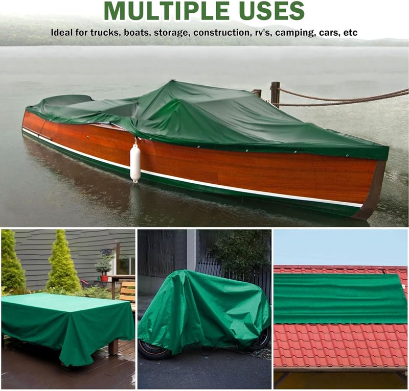 SHANNA 440g/m² Vízálló Ponyva Szemesekkel - 3x3m Nehéz PVC Védőtakaró Kerti Bútorokhoz, Fához, Trambulinhoz, Autóhoz - UV-Álló és Szakadásál