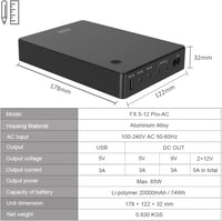 Shanqiu Mini UPS szünetmentes tápegység routerhez, modemhez, kamerához 74Wh 3