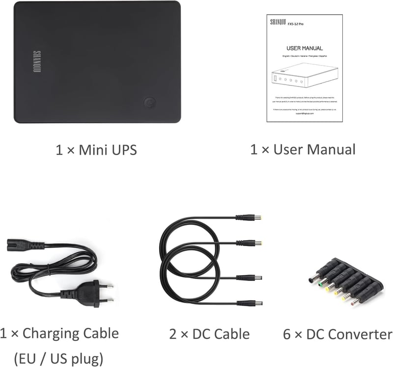 Shanqiu Mini UPS szünetmentes tápegység routerhez, modemhez, kamerához 74Wh