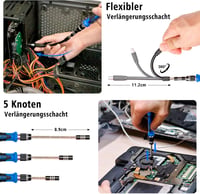 SHARDEN 122 az 1-ben Precíziós Csavarhúzó Készlet, Torx T2-T9 Bitekkel, Mágneses Fejjel, Telefon, Óra, PC, Szemüveg Javításhoz 7