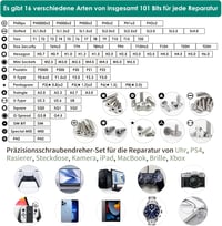 SHARDEN 122 az 1-ben Precíziós Csavarhúzó Készlet, Torx T2-T9 Bitekkel, Mágneses Fejjel, Telefon, Óra, PC, Szemüveg Javításhoz 3