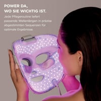 Shark CryoGlow LED maska za lice s hlađenjem područja oko očiju, anti-aging, čišćenje kože, crveni/plavi LED, infracrveno svjetlo, USB-C, daljinski upravljač, torbica za pohranu, ljubičasta 5