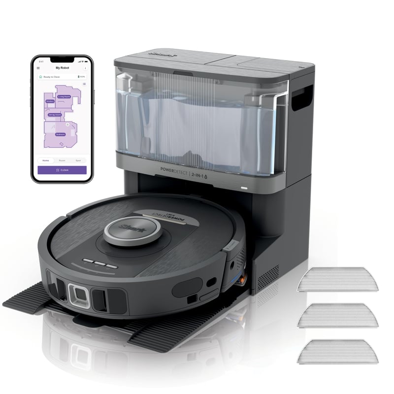 Robotický vysávač a mop Shark PowerDetect 2 v 1 RV2800YEEU, 60-dňové automatické vyprázdňovanie NeverTouch Pro, LiDAR navigácia, NeverStuck, ovládanie cez aplikáciu