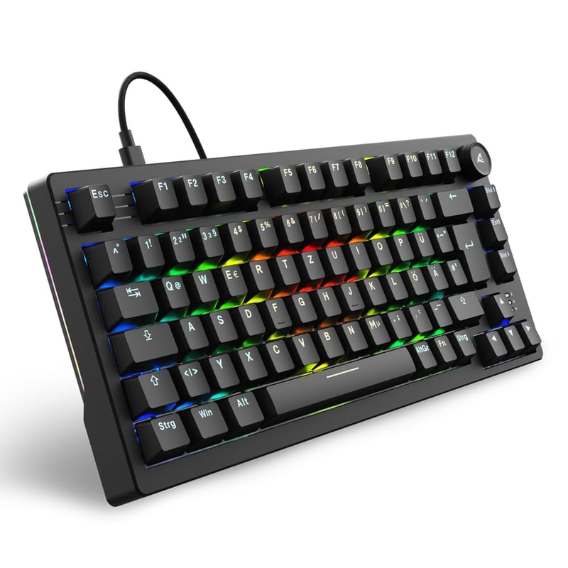 Herná klávesnica Sharkoon Skiller SGK25 RGB, 75 % rozloženie, Hot Swap, spínače Huano RED, čierna