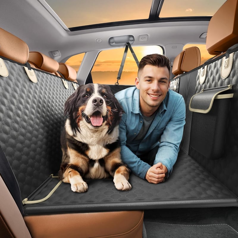 SHARLOVY čvrsti produžetak stražnjeg sjedala za pse, velika navlaka za autosjedalicu i auto