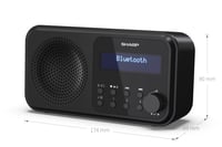 SHARP DR-P420(BK) Prenosné rádio DAB+ Bluetooth 5.0, DAB+/FM, duálny budík, 40 staníc, napájanie cez USB alebo batérie, konektor na slúchadlá, Tokyo D 6