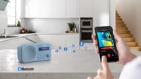 Prenosné digitálne rádio SHARP DR-P420 – DAB+/FM, Bluetooth 5.0, duálny budík, pamäť na 40 staníc, USB, 3,5 mm jack, oceľovo modrá 5