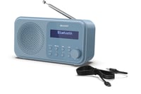Prenosné digitálne rádio SHARP DR-P420 – DAB+/FM, Bluetooth 5.0, duálny budík, pamäť na 40 staníc, USB, 3,5 mm jack, oceľovo modrá 8