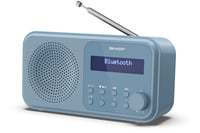 Prenosné digitálne rádio SHARP DR-P420 – DAB+/FM, Bluetooth 5.0, duálny budík, pamäť na 40 staníc, USB, 3,5 mm jack, oceľovo modrá 1