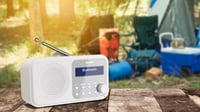 SHARP DR-P420(WH) Prenosné DAB+/FM rádio s Bluetooth 5.0 – duálny budík, pamäť na 40 staníc, napájanie cez USB alebo batérie, konektor na slúchadlá, snehobiele 4