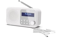 SHARP DR-P420(WH) Prenosné DAB+/FM rádio s Bluetooth 5.0 – duálny budík, pamäť na 40 staníc, napájanie cez USB alebo batérie, konektor na slúchadlá, snehobiele 7
