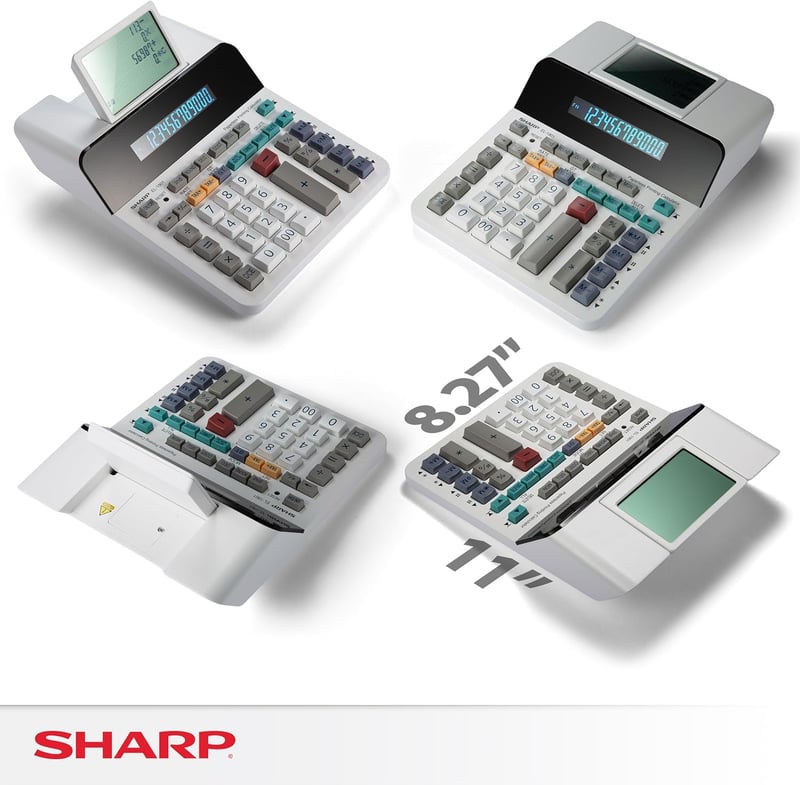 Sharp EL-1901 asztali számológép 12 számjegy 5 soros LCD kijelzővel fehér