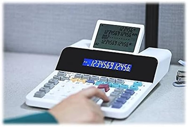 Sharp EL-1901 asztali számológép 12 számjegy 5 soros LCD kijelzővel fehér