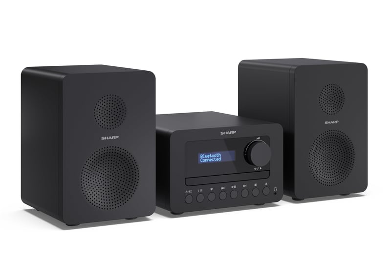 SHARP XL-B520D(BK) Sztereó Rendszer DAB+ Rádió, FM, Bluetooth, CD MP3 Lejátszó, USB, Fa Hangszórók, 40 W, Fekete