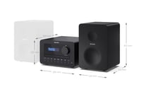 SHARP XL-B520D(BK) Sztereó Rendszer DAB+ Rádió, FM, Bluetooth, CD MP3 Lejátszó, USB, Fa Hangszórók, 40 W, Fekete 6