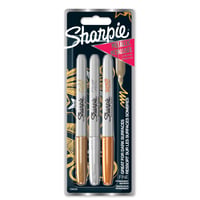Sada permanentných popisovačov Sharpie Metallic, tenký hrot, zlatý, strieborný a bronzový atrament, 3 ks 1