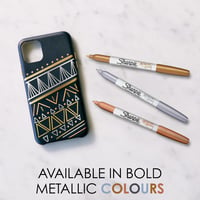 Sada permanentných popisovačov Sharpie Metallic, tenký hrot, zlatý, strieborný a bronzový atrament, 3 ks 2
