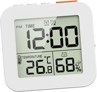 Sharplace Digitális Fürdőszobai Óra Vízálló Időzítő Ébresztő Hőmérő Páratartalom Mérő Konyhai Timer Fehér 1