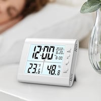 Sharplace Digitális Fürdőszobai Óra Vízálló Zuhany Timer Ébresztővel, Hőmérő Páratartalom Mérő Konyhai Időzítő, Fehér 6
