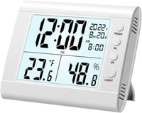 Sharplace Digitális Fürdőszobai Óra Vízálló Zuhany Timer Ébresztővel, Hőmérő Páratartalom Mérő Konyhai Időzítő, Fehér 1