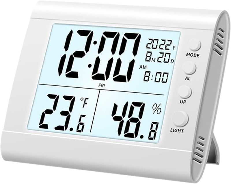 Sharplace Digitális Fürdőszobai Óra Vízálló Zuhany Timer Ébresztővel, Hőmérő Páratartalom Mérő Konyhai Időzítő, Fehér