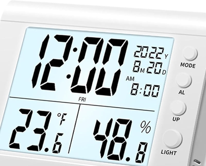 Sharplace Digitális Fürdőszobai Óra Vízálló Zuhany Timer Ébresztővel, Hőmérő Páratartalom Mérő Konyhai Időzítő, Fehér