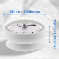 Sharplace Vízálló Fürdőszoba Óra Fehér Szilikon Tapadókorongokkal Konyhai Fali Óra Kvarcszerkezet 7,5cm 3